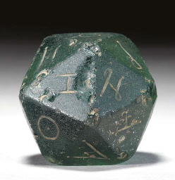 most expensive dice - Roman glass gaming die